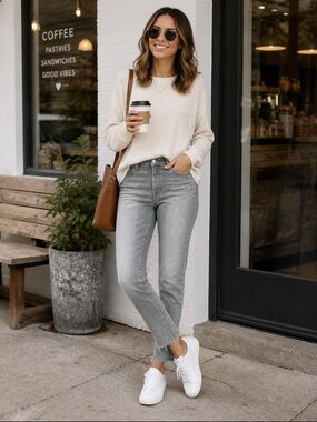 Ag Adriano Goldschmied Skinny Jeans in Light Gray